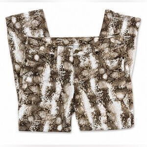 Cache Snakeskin Print Pants Womens Size 8 Y2K Brown Animal Print Skinny Stretch